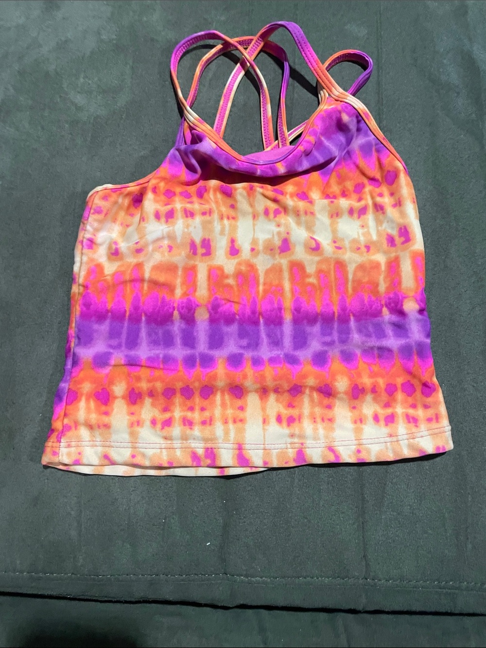 Tie-Dye Strappy Tank Top in Pink, Orange & Purple